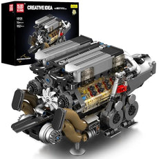 Mould King W16 Engine Building Blocks Sets, V8 Engine Model kit