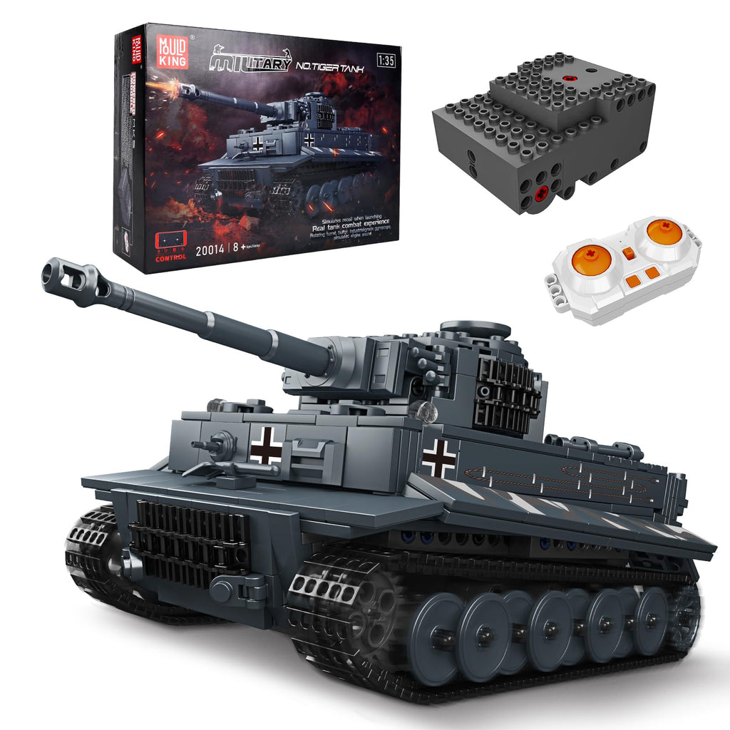 Mould King Tiger Tank Building Set, RC Motor Block Kit Military