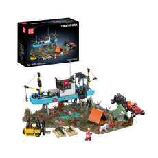 Mould King Fishing Boat Repair Yard Building Set