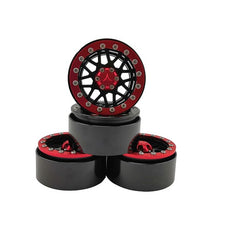 1.9" Aluminum Beadlock Crawler Wheels 4pcs - Red Star