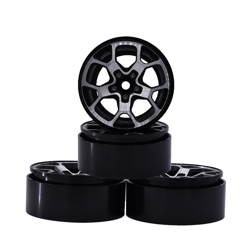 2.0"" Aluminum Beadlock Crawler Wheels 4pcs -Sliver Black