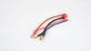 Deans female charging cable for Lipo 2S with 4 mm gold plug and 2 mm gold plug balance cable