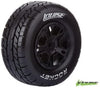 Louise RC #L-T3154SBAF Louise 1/10 SC-ROCKET Performance Short Course Tire Soft / Black Rim (Front) / Mounted for Team Associated SC10