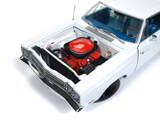 AutoWorld - 1/18 1969 1/2 Plymouth Road Runner - White with Black Bonnet