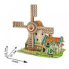 Music Box DIY 3D Paper Dutch Windmills Model Puzzle Musical Toys Assemble Building Kits 44PCS