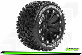 Louise RC - ST-UPHILL - 1-10 Stadium Truck Tire Set - Mounted - Sport - Black 2.8 Wheels - 1/2-Offset - Hex 12mm - L-T3211SBH