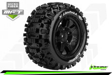 Louise RC - MFT - X-UPHILL - X-Maxx Serie Tire Set - Mounted - Sport - Black Wheels - Hex 24mm - L-T3297B