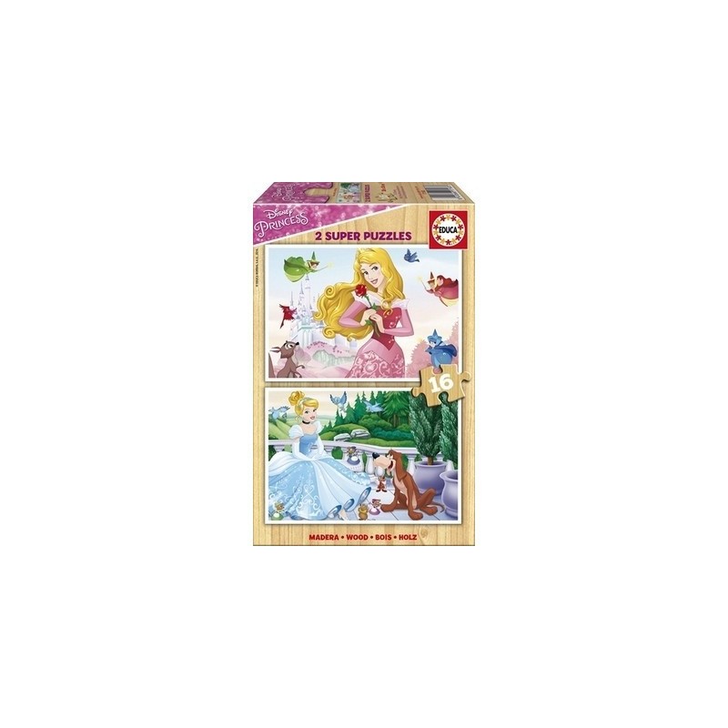 EDUCA - DISNEY PRINCESSES WOODEN PUZZLES (2X16PC)