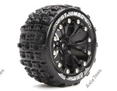 Louise RC 1/10 ST-JUMBO 2.8 Stadium Truck Wheel + Tire Set Traxxas Style Bead Soft Compound / Black / Bearing (for Jato 2wd Front) for Traxxas Rustler