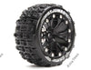 Louise RC 1/10 ST-JUMBO 2.8 Stadium Truck Wheel + Tire Set Traxxas Style Bead Soft Compound / Black / Bearing (for Jato 2wd Front) for Traxxas Rustler