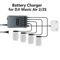 6 in 1 Battery Charger with USB Port Remote Control Charging Hub For Mavic Air 2s