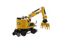 DM CAT M323F Railroad Wheeled Excavator - HO Scale