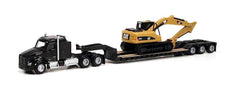 1:87 Kenworth T880s Sleeper Tandem Tractor w/Lowboy Trailer & CAT 320D L Hydraulic Excavator