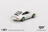 Mini GT - Porsche 911 Carrera RS 2.7 Grand Prix White with Green Livery (1/64 Scale Model)