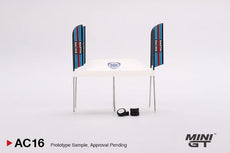 MINI GT 1/64 PADDOCK SERVICE TENT SET MARTINI RACING FOR DIECAST SCALE MODEL CAR