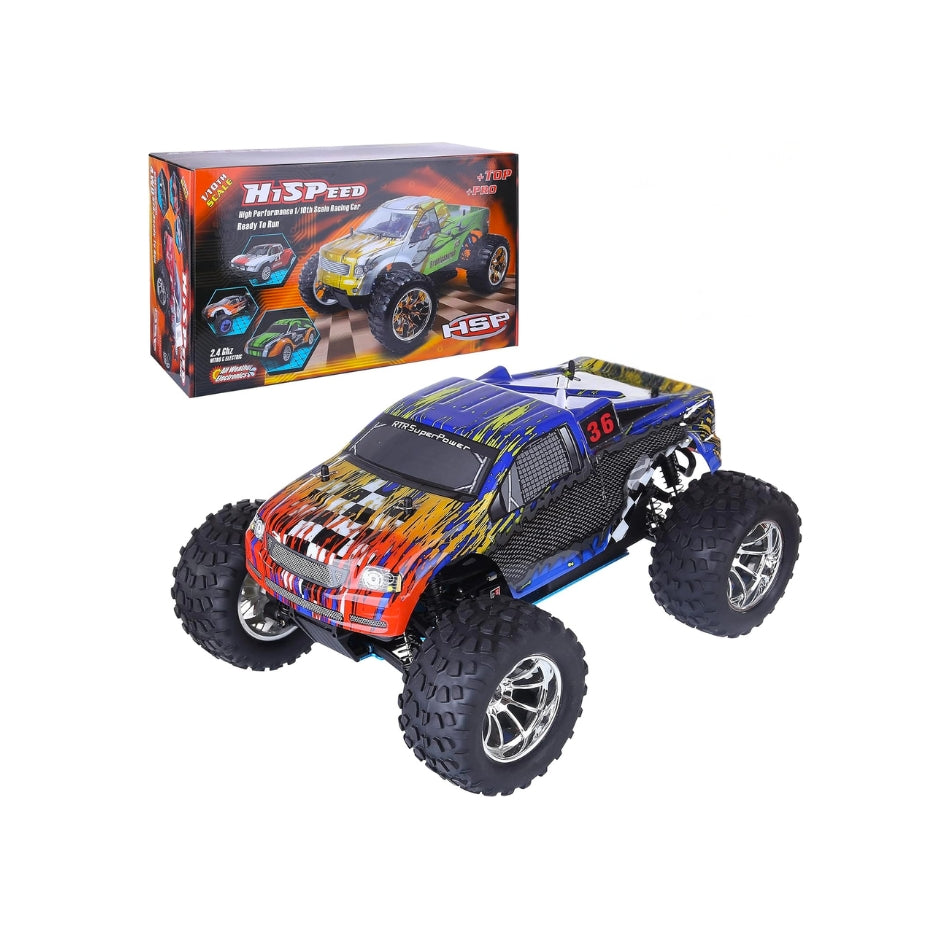 HSP-1/10 RC Remote Control Nitro Gas Powered Monster Truck 4WD W/VX18 Engine