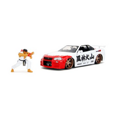 Jada- 1/24 Street Fighter Ryu 2002 Nissan Skyline GT-R R34