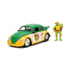 Jada- 1/24 Teenage Mutant Ninja Turtles Michelangelo & 1959 Volkswagen Drag Beetle