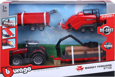 1/50 Massey Ferguson 8740S Tractor with 3 Trailers