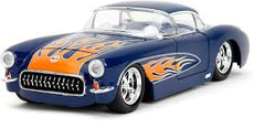 Jada 1/24 Chevrolet Corvette Bigtime Muscle 1957 Dark BL with flames