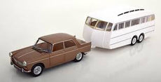 Norev 1/18 Peugeot 404 1965 (Brown metallic with Caravan Henon
