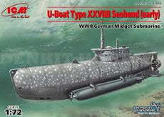 ICM- 1/72 U-Boat Type XXVIIB Seehund (early) WWII German Midget Submarine)