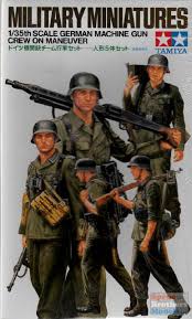 Tamiya -1/35 Military Miniatures German Machine Gun Crew on Maneuver
