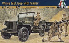 Italeri 1/35 Willys MB Jeep with Trailer