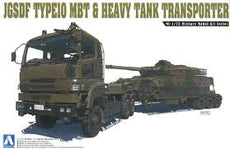 Aoshima- 1/72 JGSDF Type 10 MBT and heavy Tank Transporter