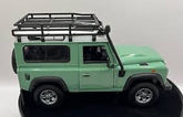 Welly 1/24 Land Rover Defender with roof rack and snorkel L Green