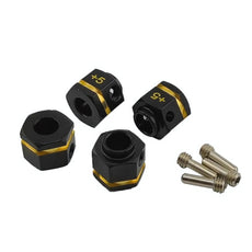 hobby details (Wheel Widener) Brass Wheel Hex Adaptor 4 Extensions 12x10mm - Black