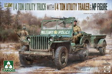 1/35  U.S. Army 1/4 ton utility truck with 1/4 ton utility trailer & MP figure