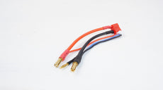 Deans female charging cable for Lipo 2S with 4 mm gold plug and 2 mm gold plug balance cable