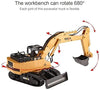 Huina 1510 RC Excavator Car 2.4G 11CH Metal Remote Control Engineering Digger Truck