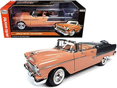 AutoWorld -  1/18  1955 Chevy Bel Air Convertible - Coral & Grey