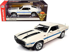 AutoWorld -  1/18  1970 Ford Shelby GT500 - White with Blue Stripes