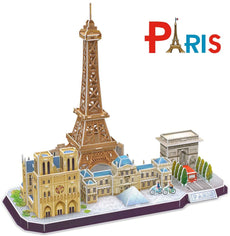 CubicFun 3D Puzzles for Adults National Geographic Eiffel Tower Model Kits,  Paris Architecture Puzzles for Adults Desk Building Puzzles for Kids Ages