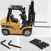 1/10 8CH Alloy RC Forklift Truck Crane Truck Construction Car Vehicle Toy with Sound Light Workbench Lift RTR