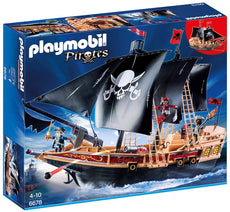 Floating Pirate Raiders' Ship with Cannons