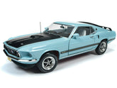 AutoWorld - 1/18 1969 Ford Mustang Mach 1 - Aztec Aqua Blue