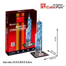 3D Puzzle Bank of China Tower CubicFun C097h 14 Pieces