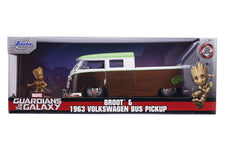 1963 Volkswagen Bus Pickup w/Groot Figure, Guardians of Galaxy - Jada Toys 31202 - 1/24 Diecast Car