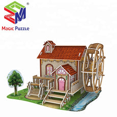 3D Puzzle Cottage Ferris Wheel with Music Box DIY Handcraft