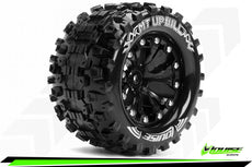 Louise RC - MT-UPHILL - 1-10 Monster Truck Tire Set - Mounted - Sport - Black 2.8 Wheels - 1/2-Offset - Hex 12mm - L-T3204SBH