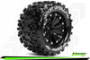 Louise RC - MT-UPHILL - 1-10 Monster Truck Tire Set - Mounted - Sport - Black 2.8 Wheels - 1/2-Offset - Hex 12mm - L-T3204SBH
