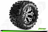Louise RC - MT-UPHILL - 1-10 Monster Truck Tire Set - Mounted - Sport - Chrome 2.8 Wheels - 1/2-Offset - Hex 12mm - L-T3204SCH