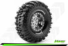 Louise RC - CR-CHAMP - 1-10 Crawler Tire Set - Mounted - Super Soft - Black Chrome 1.9 Wheels - Hex 12mm - L-T3231VBC