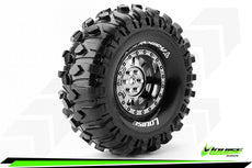 Louise RC - CR-ROWDY - 1-10 Crawler Tire Set - Mounted - Super Soft - Black Chrome 1.9 Wheels - Hex 12mm - L-T3233VBC
