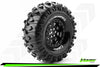 Louise RC - CR-ROWDY - 1-10 Crawler Tire Set - Mounted - Super Soft - Black 1.9 Wheels - Hex 12mm - L-T3233VB