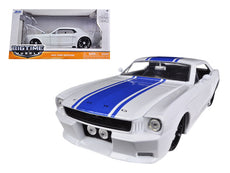 1/24 1965 FORD MUSTANG WHITE/BLUE STRIPES BIGTIME KUSTOMS